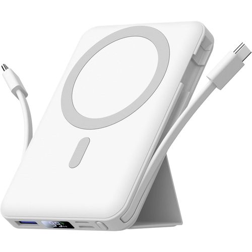Batterie Externe Magntique Compatible Avec Magsafe, 10000mah Sans Fil Powerbank Charge Rapide Pd 22.5w Avec 2 Cble Et Support Et Affichage Led, Compatible Iphone 16/15/14/13/Pro/Pro Max/Plus[Q40]