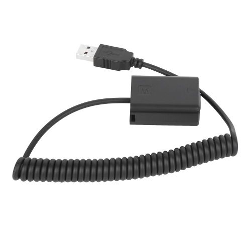 Batterie Factice Fw50 Abs Noire Avec Decodeur Complet, Port Usb 5 V 2 A, Avec Fil A Ressort, Pour Appareil Photo Sony A7, A3000, A6300, Rx10