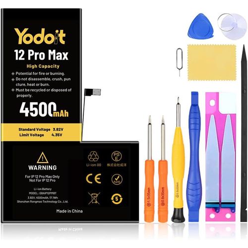 Batterie Haute Capacit Pour Iphone 12 Pro Max 4500 Mah 0 Cycle Avec Kit D'outils De Rparation Complet Pour Modle A2342,A2410,A2411,A2412.[O79]