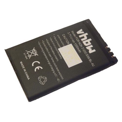 Batterie Li-Ion 1200mah (3.7) Vhbw Pour Tlphone Portable, Smartphone Nokia C5-03, C5-04, C5-05, C5-06, C5-3, E66, E75, N515 Comme Bl-4u, N4u85t Etc.