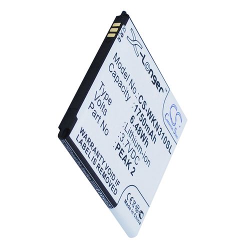 Batterie Li-Ion 3,7v 1750mah / 6.48wh Type Cink Peax 2, Peak 2 Pour Wiko Cink Peax, Cink Peax 2, N310