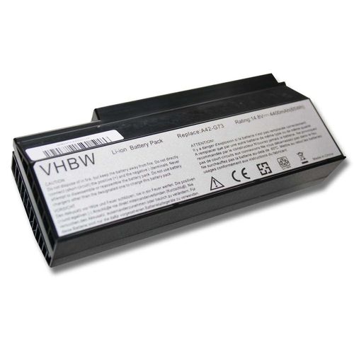 Batterie LI-ION 4400mAh 14.8V noire pour ASUS G53, G53J, G53JW, G53S, G53SW etc., remplace 07G016DH1875, 70-NY81B1000Z, 90-NY81B1000Y, A42-G73, G73-52