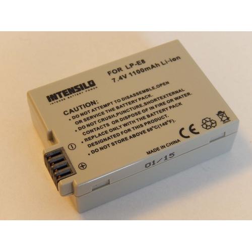 Batterie Li-Ion INTENSILO 1100mAh (7.4V) pour appareil photo, camscope CANON EOS 550, 550D, 600, 600D, 650, 650D. Remplace: LP-E8.