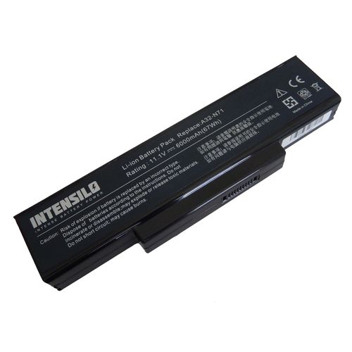 Batterie Li-Ion INTENSILO 6000mAh (10.8V)pour ordinateur, Notebook Asus X73sd, X73sm, X73sv, X77, X77J, X77JA, X77JG .Remplace: A32-K72, 70-NZY1B1000Z