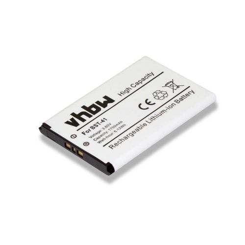 Batterie Li-Ion Vhbw 1700mah (3.7v) Pour Tlphone Portable Smartphone Sony Ericsson Xperia Tm X2, Xperia X1, Xperia X10, Xperia X10a Comme Bst-41.