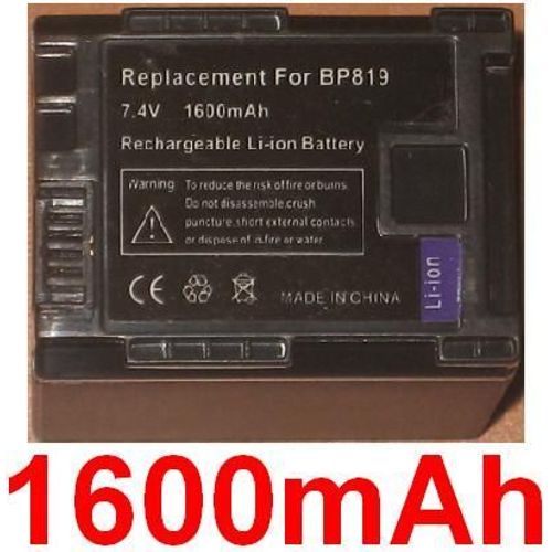 Batterie Pour Canon BP-819 BP819 Vixia HF10 HF11 HF100 HG20 HG21 FS10 FS11 FS100, Flash Memory Camcorder FS10 FS100 FS11 **1600mAh**
