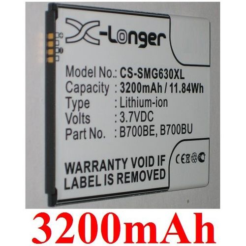 Batterie Pour Samsung Galaxy Mega 6.3, Galaxy Mega 6.3 Duos, Galaxy Mega 6.3 Lte, Galaxy Mega 6.3 Lte 8gb, Gt-I9200, Gt-I9200 3g, Gt-I9205, Gt-I9205 4g Lte, Gt-I9208, Sch-P729, Sgh-I527, Shv-E310k,
