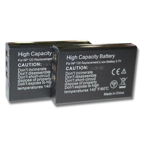 Batterie vhbw 2x compatible avec la camra Easypix DVX-5000HD, DVX-5000 (1600 mAh, 3,7 V, Li-Ion)