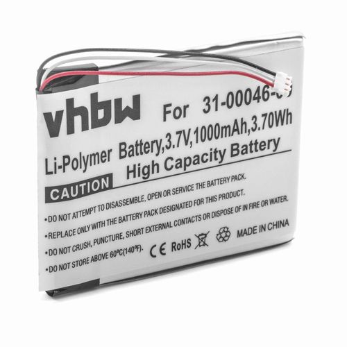 Batterie vhbw compatible avec Garmin Dash Cam 20 GPS Navigation Navi (1000 mAh, 3,7 V, Li-Polymer)