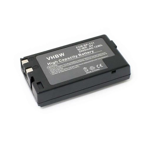 Batterie vhbw compatible avec les camscopes Canon E-67, E-66, ES-100, E-700, E-70, E-77, E-800, E-80, E-90, E-808, EQ-305 (2000 mAh, 6 V, NiMH)