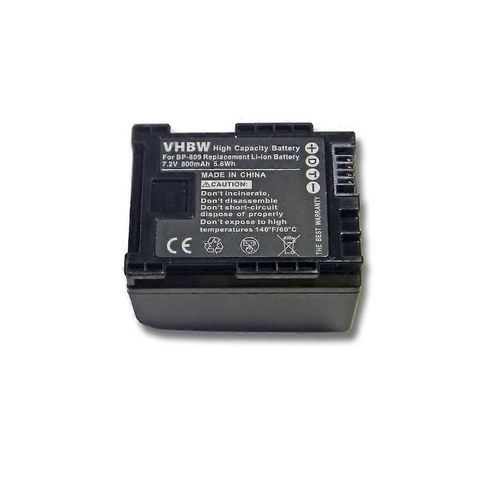 Batterie vhbw compatible avec les camscopes Canon Legria FS46, HF20, FS37, FS406, HF100, HF11 HD, FS405, HF10 (800 mAh, 7.2 V, Li-Ion) + infochip