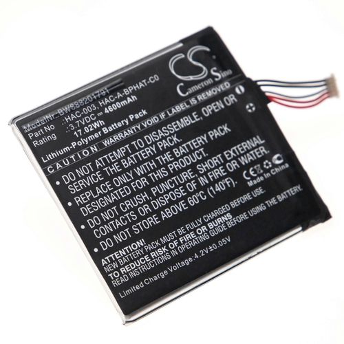 Batterie Vhbw Compatible Avec Nintendo Switch Hac-001, Console De Jeu Hac-S-Jp/Eu-C0 (4600 Mah, 3.7 V, Li-Polymer)