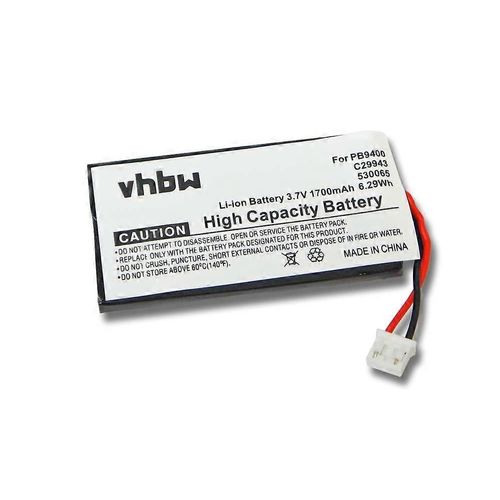 Batterie Vhbw Compatible Avec Philips Pronto Tsu-9400, Tlcommande Tsu-9300 (1700 Mah, 3,7 V, Li-Ion)