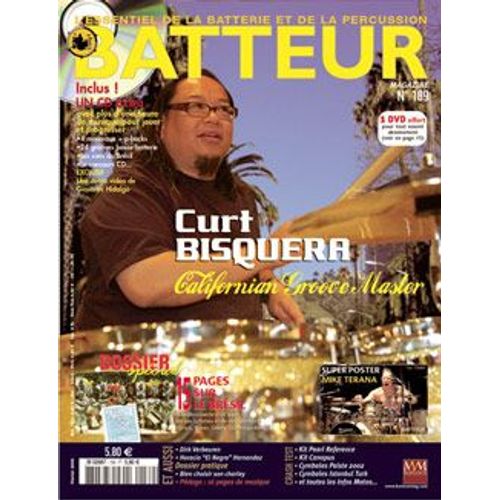 Batteur Magazine  N 189 : Curt Bisquera Californian Groove Master