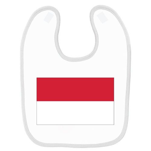 Bavoir Bb Imprim Drapeau Monaco Blanc