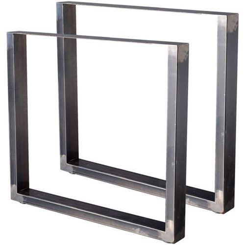 Bc-Elec - Hm8072-S 2 Pieds De Table En Acier Vernis Format Rectangulaire 80x72cm, Pieds Pour Meubles, Pieds De Table Mtal