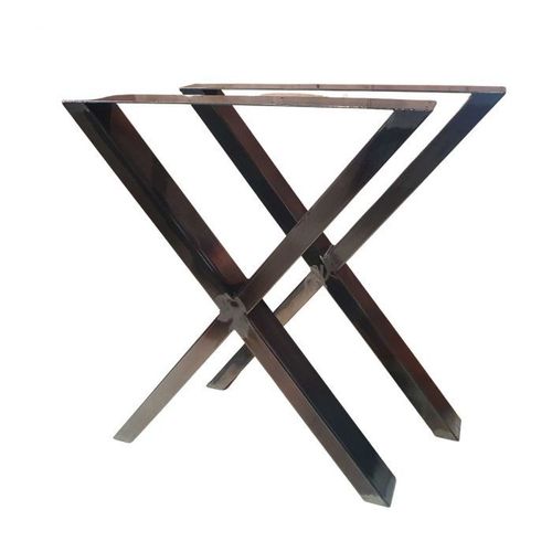 Bc-Elec - Hmlt-3-Rus Jeu De 2 Pieds De Table En Acier Brut Vernis Format X, Pieds De Table Mtal 60x72cm, Design Industriel