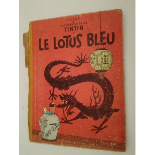 Bd Herg Les Aventures De Tintin Le Lotus Bleu 1957 Dos Jaune B 22 Bis   