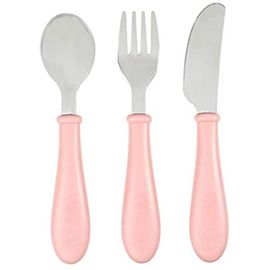 Beaba Set De 3 Couverts Enfant D Apprentissage Inox 2eme Age Des 12 Mois Prise En Main Facile Pour Bebe Old Pink Rakuten
