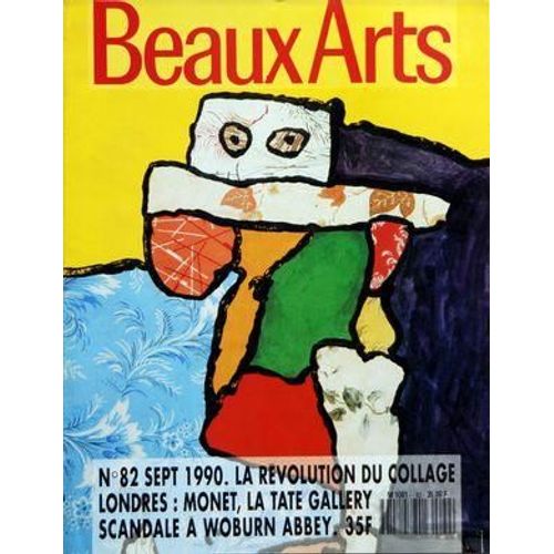 Beaux Arts  N 82 Du 01/09/1990 - Editorial, Par Guy Boyer Courrier Des Lecteurs Tribune, Par Jean-Pierre Changeux Informations Les Livres Du Mois Marche, Le Cahier Des Ventes Francois Morellet Au Carre Par Claire Stoulig La Peinture Aux Ciseaux P...