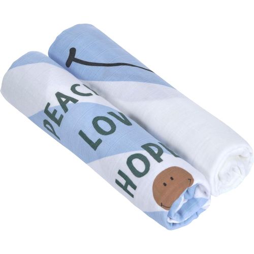 Bb Couverture De Puriculture Drap De Puriculture Lot De 2 En Coton 120 X 120 Cm/Heavenly Soft Swaddle Xl Happy Rascals Smile