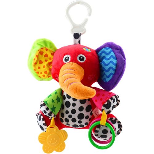Bb Jouet de Poussette Peluche, Berceau Hochet Jouets Animales avec Musique, Jouets Doux de bb de hochets,Dentition Jouet pour 3 6 9 12 garons et Filles,Cadeau d'anniversaire (Elephant)