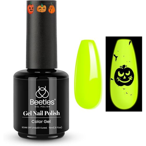 Beetles 15 Ml Jaune Fluorescent Vernis Semi Permanent Lueur, Briller Dans L'obscurit Vernis  Ongles Gels Sche Sous Lampe Uv/Led, Cadeaux De Manucure Nail Art Bricolage