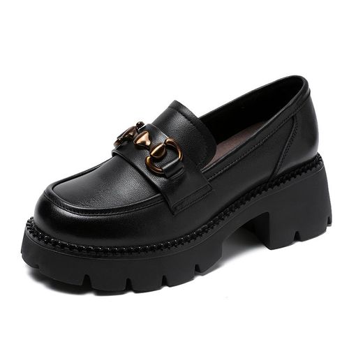 Belimo-Mocassins  Plateforme Pour Femmes,Cuir De Vache Vritable,Parker Rond,Semelle paisse  Enfiler,Chaussures Dcontractes Faites  La Main Pour Dames,2023 - 37
