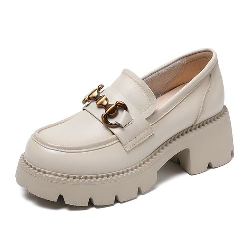 Belimo-Mocassins  Plateforme Pour Femmes,Cuir De Vache Vritable,Parker Rond,Semelle paisse  Enfiler,Chaussures Dcontractes Faites  La Main Pour Dames,2023 - 37