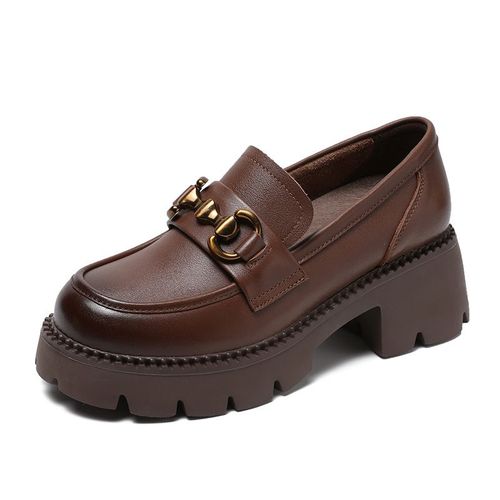 Belimo-Mocassins  Plateforme Pour Femmes,Cuir De Vache Vritable,Parker Rond,Semelle paisse  Enfiler,Chaussures Dcontractes Faites  La Main Pour Dames,2023 - 39