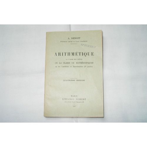 Arithmetique. Tome 2.   de a. benoit