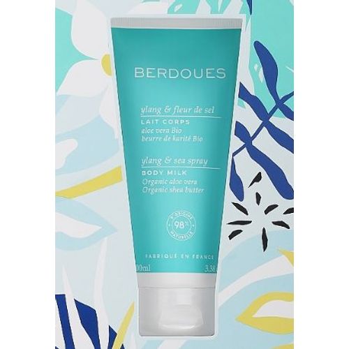 Berdoues Ylang & Fleur De Sel Lait Pour Le Corps 100 Ml Bleu Aloe Vera Bio Et Beurre De Karit Bio Vegan Soin Corps