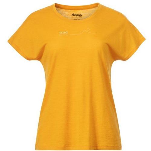 Bergans Women's Tind Crux Merino Tee T-Shirt En Laine Mrinos Taille Xl, Orange