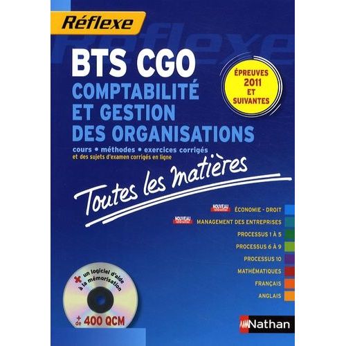 Comptabilit Et Gestion Des Organisations Bts Cgo - Epreuves 2011 Et Suivantes (1 Cd-Rom)   de Besson Pascal  Format Broch 