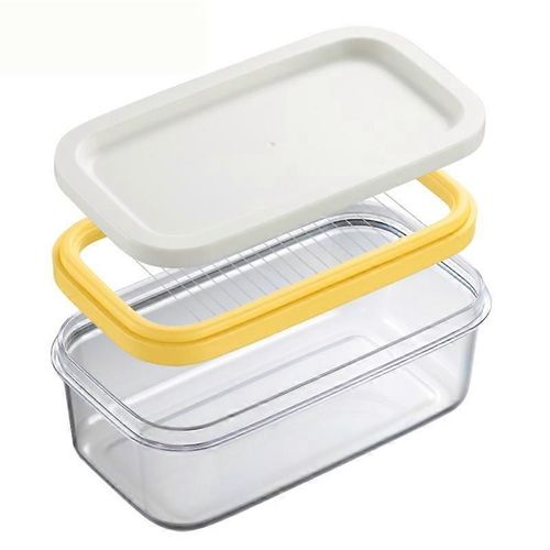 Beurrier Avec Couvercle Scell Et Trancheuse  Couteaux, Rcipient  Beurre, Stockage Des Aliments Pour La Rfrigration, Rcipient  Beurre Transparent 2 En 1