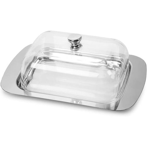Beurrier En Acier Inoxydable Avec Couvercle, Rcipient Robuste Pour Le Fromage/Beurre, Petit Rcipient Pour Le Beurre, Support  Fromage, Rcipient Pour Le Beurre (Couvercle En Plastique)