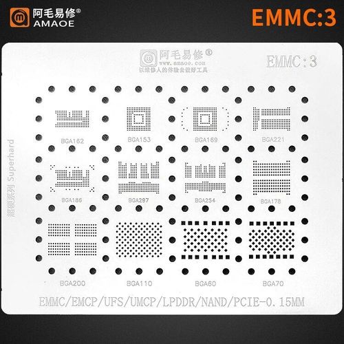 Bga Reballing Reball Stbbles Pour Emmc,Emcp,Uelasticity,Ddr,Ssd,Nand,Flash Memory,Hdd,Bincome,153 Bincome,254b-Income,162 Bincome,Rational,186,221 - Type Emmc 3