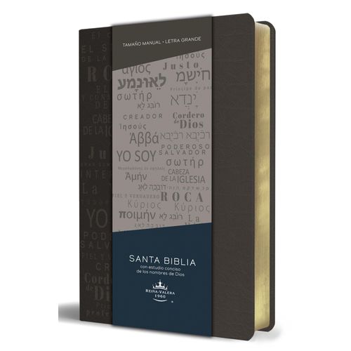 Biblia Rvr 1960 Letra Grande Tamao Manual, Simil Piel Gris Con Nombres De Dios / Spanish Bible Rvr 1960 Handy Size Large Print Leathersoft Grey, Names Of God    Format Broch 