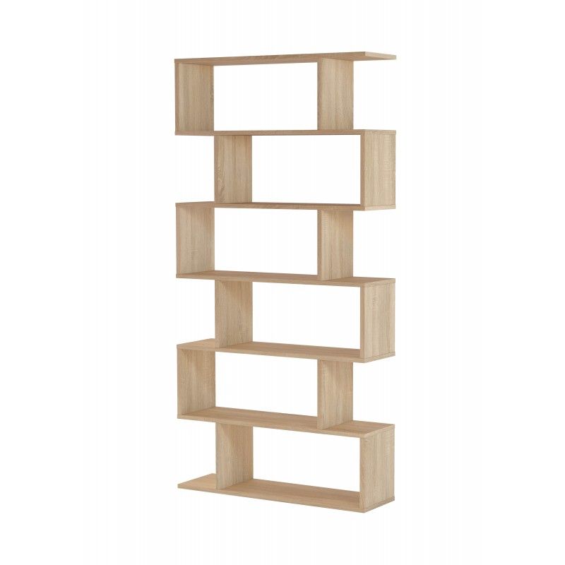 Bibliothque Avec 6 Compartiments Effet Bois - H192 X L80 Cm