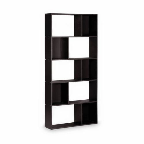 Bibliothque Design Asymtrique - Pieter - 5 tagres. 10 Compartiments De Rangement. 83x23x173cm