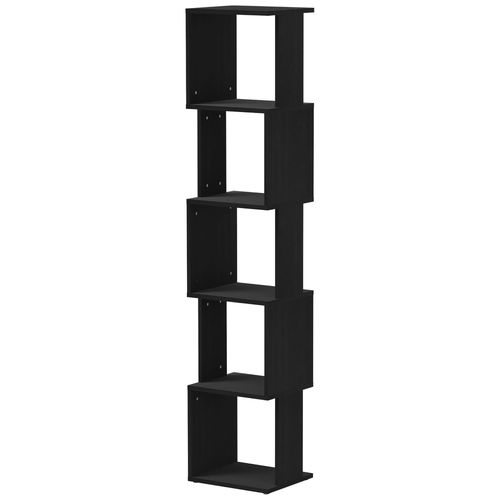 Bibliothque tagre Design Zig Zag 5 Niveaux Dim. 33 X 28 X 161 Cm Noir