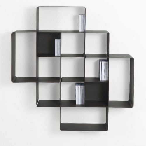 Bibliothque Mondrian En Acier 2 Compositions Coloris Gris Ardoise