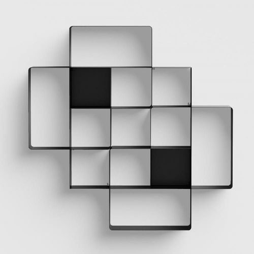 Bibliothque Mondrian En Acier 2 Compositions Coloris Noir
