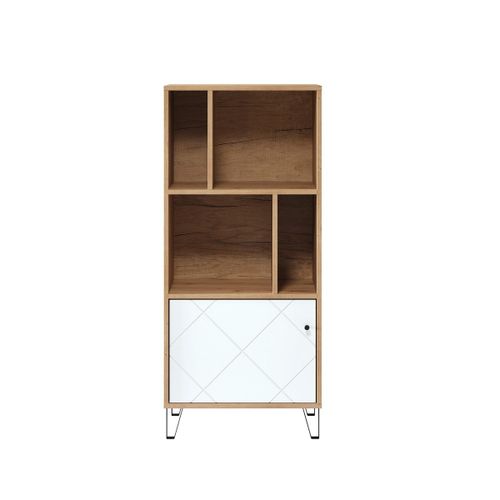 Bibliothque Touch, Blanc, 63x136x40 Cm, Epikasa