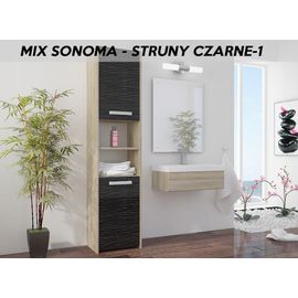Bibury S1 Colonne Salle De Bain Contemporaine 40x30x170 Rangement Salle De Bain Moderne Armoire Toilette Meuble Scandinave Sonoma Noir Rakuten