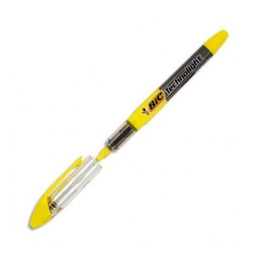Bic Surligneur De Poche Pointe Biseaute Encre Liquide Coloris Jaune Technolight