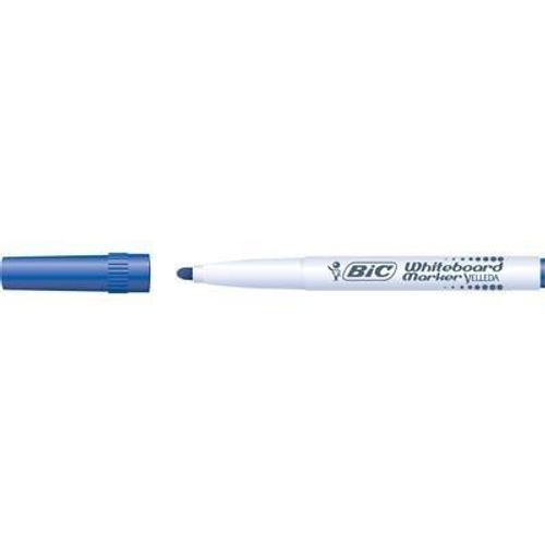 Bic - Velleda - Feutre Effaable  Sec Pour Tableau Blanc - Pointe Ogive - Encre Ctone Bleu - Lot De 12