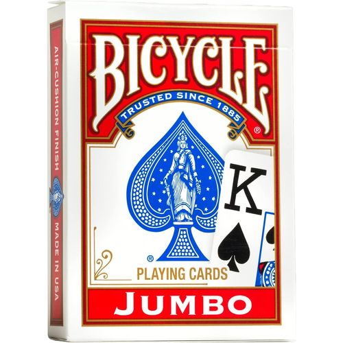 Bicycle-Original Rider Back Jumbo Index-Jeu De 54 Cartes  Jouer-Format Poker-Coloris Alatoire Rouge Ou Bleu