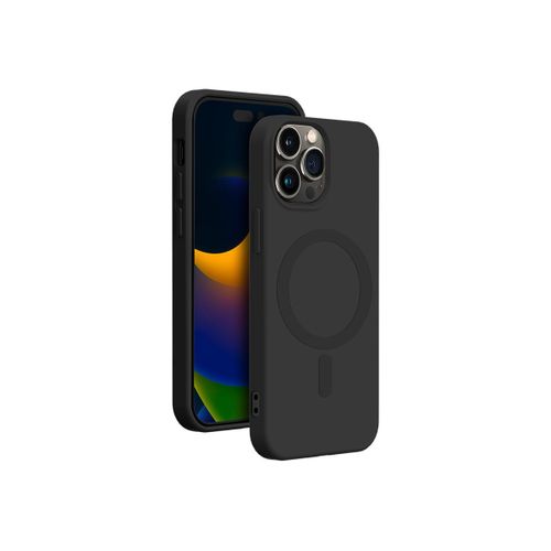 Bigben Connected - Coque De Protection Pour Tlphone Portable - Compatibilit Avec Magsafe - Silicone - Noir - Pour Apple Iphone 15 Pro Max