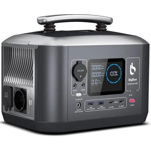 Bigblue 537.6wh Portable Solar Electric Generator Cp600, 1 Ac Output 600w (1200w Peak), Electric Station With Lpf Backup Battery, Qu